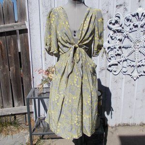 Yoana Baraschi Yellow & Grey Tie Dress